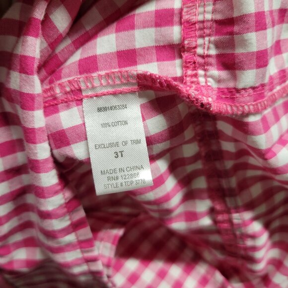 🛒 3/$20 Kids Pinky Gingham flower dress size 3T - Picture 4 of 4